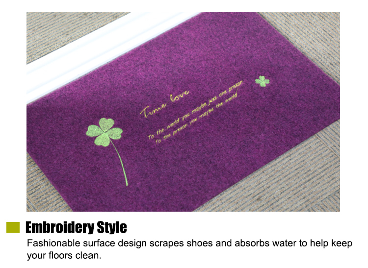 Custom New Design Non Slip embroidery door mat With Tpr Backing(图4)