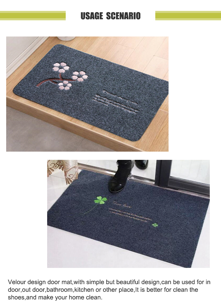 Custom New Design Non Slip embroidery door mat With Tpr Backing(图7)