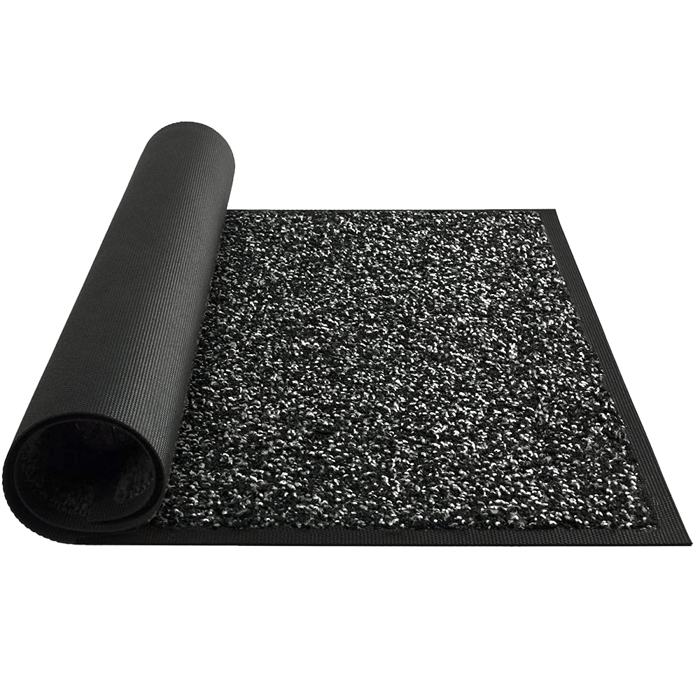 Indoor&Outdoor, 20" x 32", Blue Black,Washable Barrier Door Mat, Heavy Duty Non-Slip Entrance Rug (图2)