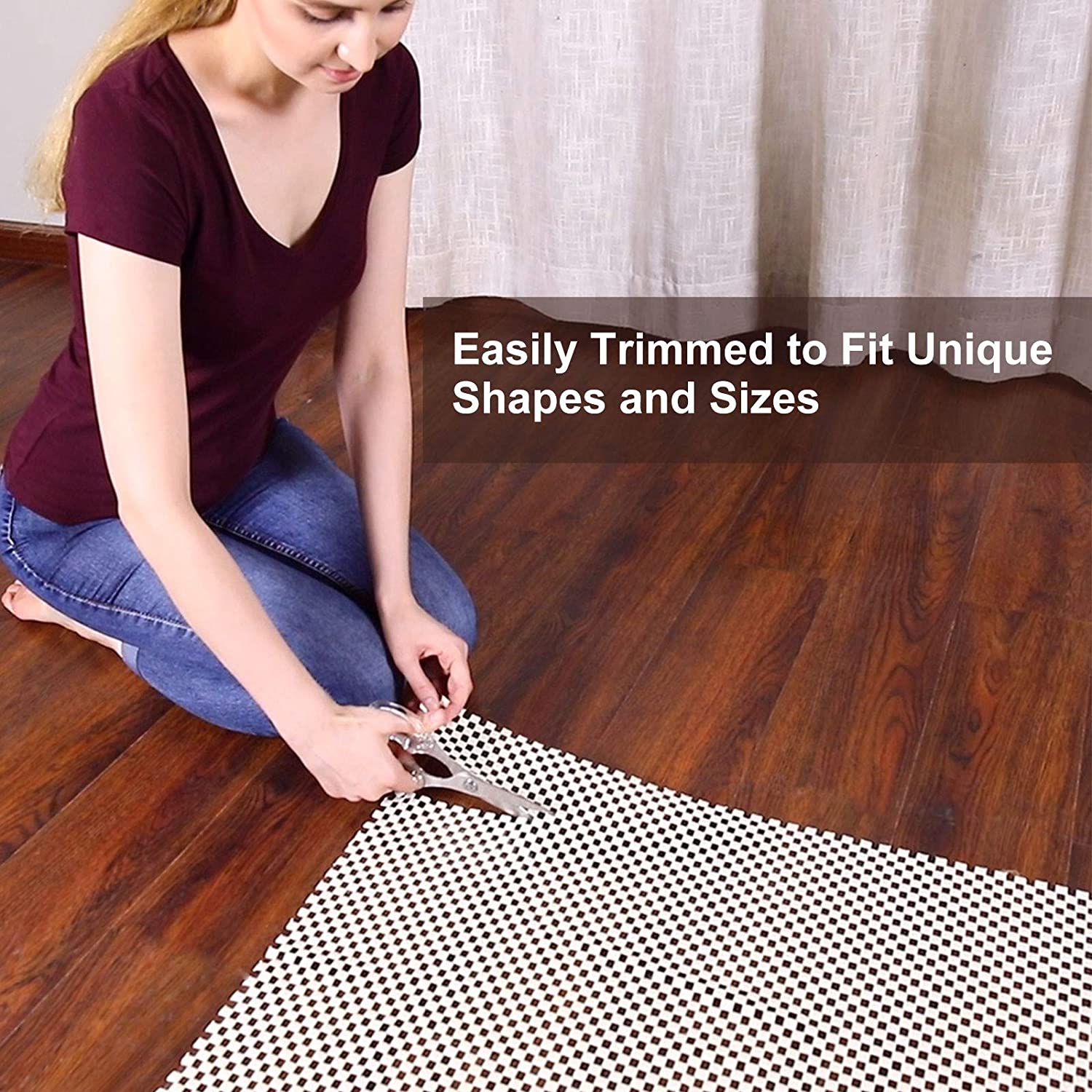 Anti-Slip Carpet Rug Mats for Under Rugs and Hard Surface Floors(图1)