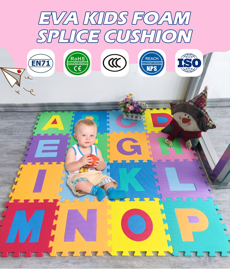 Childrens developing play rugs baby play mat number letter cartoon eva foam puzzle mat(图1)