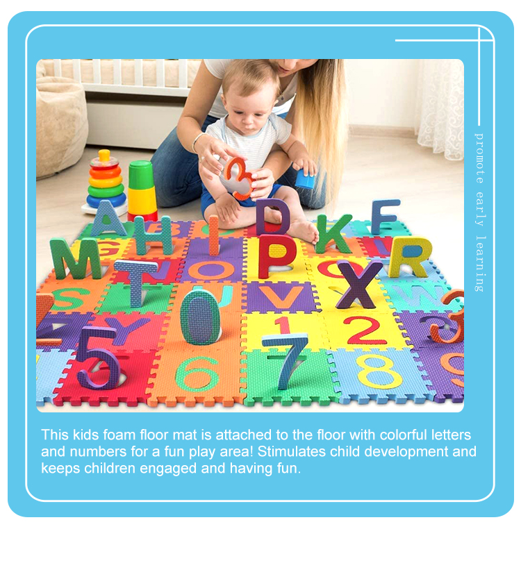 Childrens developing play rugs baby play mat number letter cartoon eva foam puzzle mat(图3)