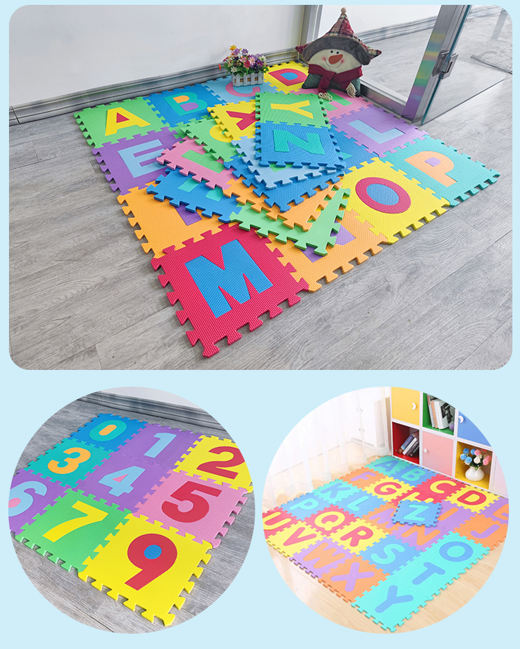 Childrens developing play rugs baby play mat number letter cartoon eva foam puzzle mat(图8)