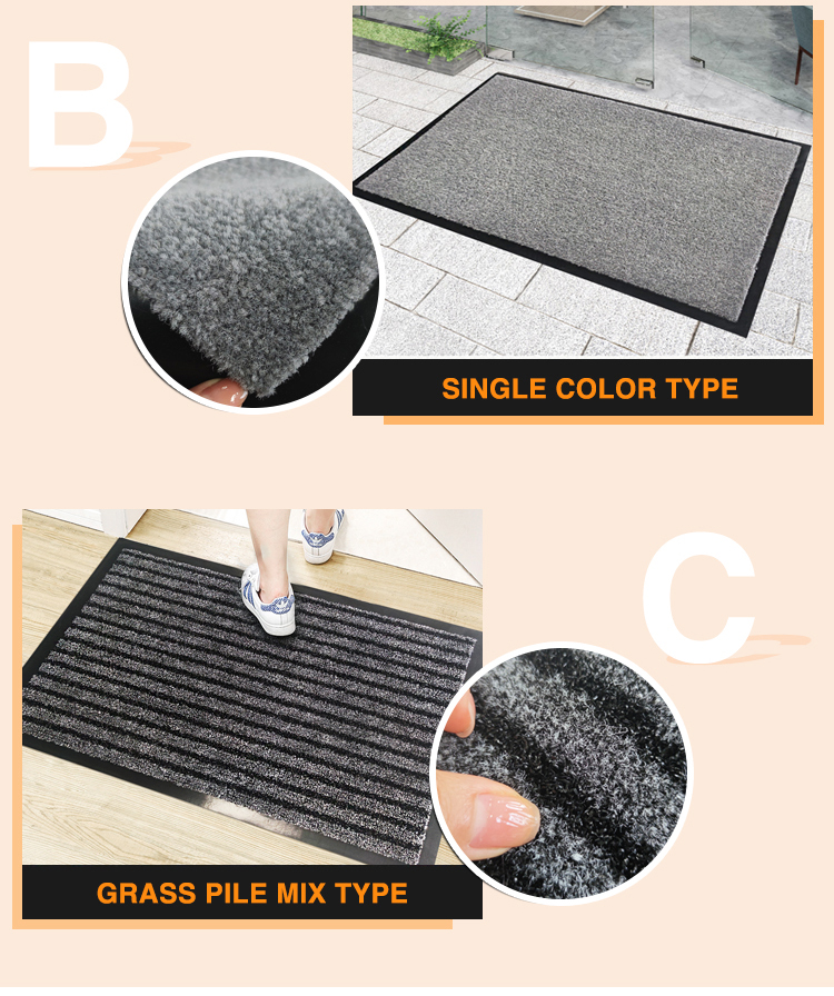 Graceline 2022new product 24x36 inch PP material single color cut pile door mat for Shoe Scraper(图2)