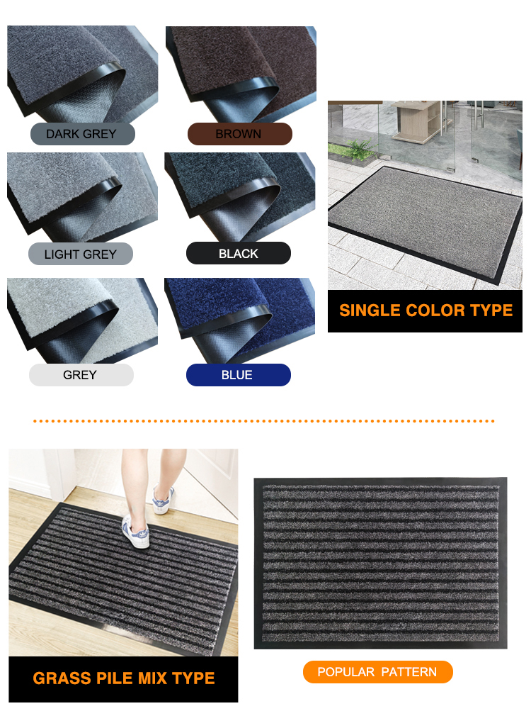 Graceline 2022new product 24x36 inch PP material single color cut pile door mat for Shoe Scraper(图8)