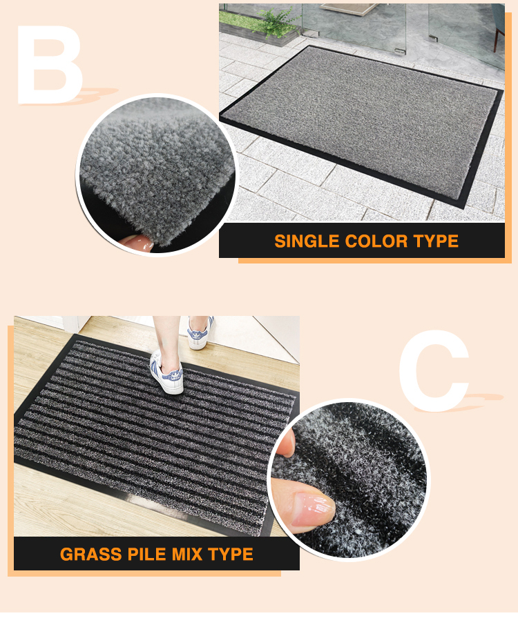 Graceline 24x36 inch NEW design double color cut pile Entryway Door mat for Shoe Scraper(图2)