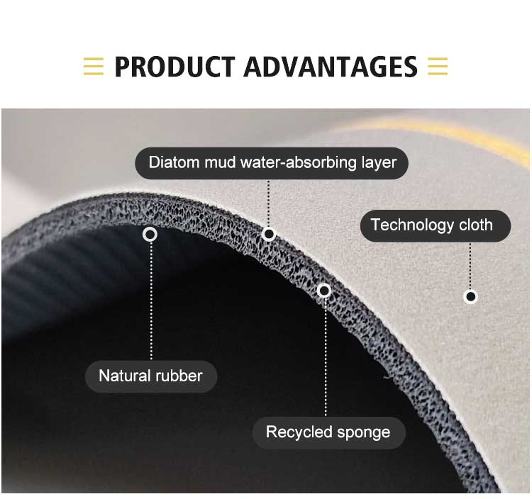 Non-Slip Water Absorbent Rubber Diatom Mud Bathroom Floor Mat Anti Slip Diatomite Bath Mat(图2)