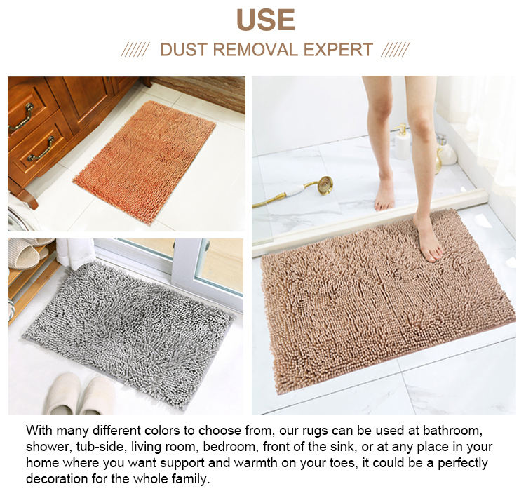 Luxury Shaggy Machine Washable Bathroom Chenille Mats(图6)