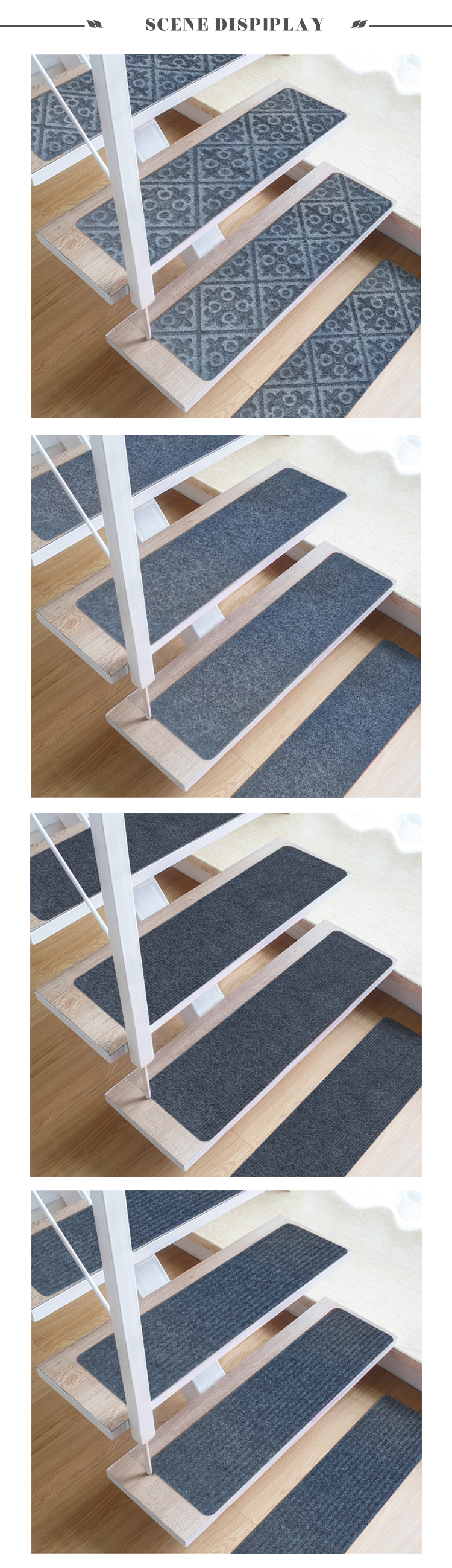 High Quality Non-slip Glue Backside Runner Carpet Stair Mats(图7)