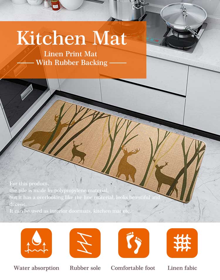Non Slip Linen Kitchen Mats and Rugs Kitchen Floor Mats(图1)