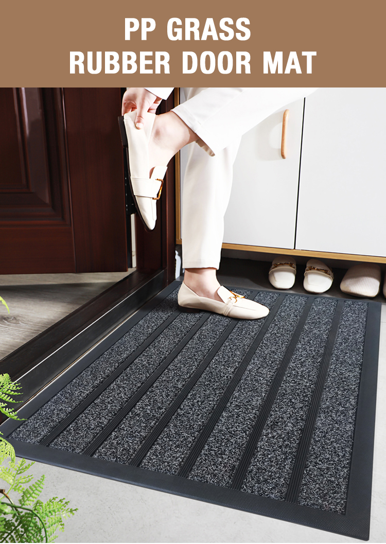 Hot Sell Inside Outside Waterproof Durable Natural Rubber Door Mat wIth Grass Surface(图1)