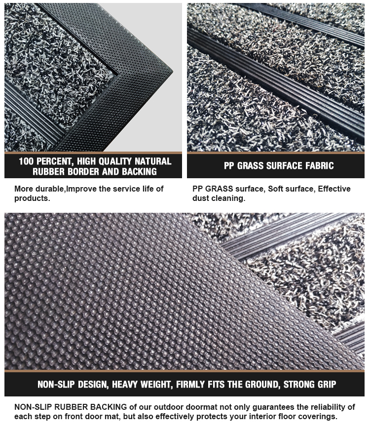 Hot Sell Inside Outside Waterproof Durable Natural Rubber Door Mat wIth Grass Surface(图3)